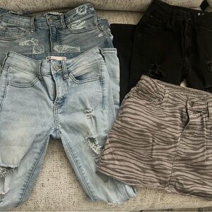 Lot of women’s 3 size 0 jeans and skirt